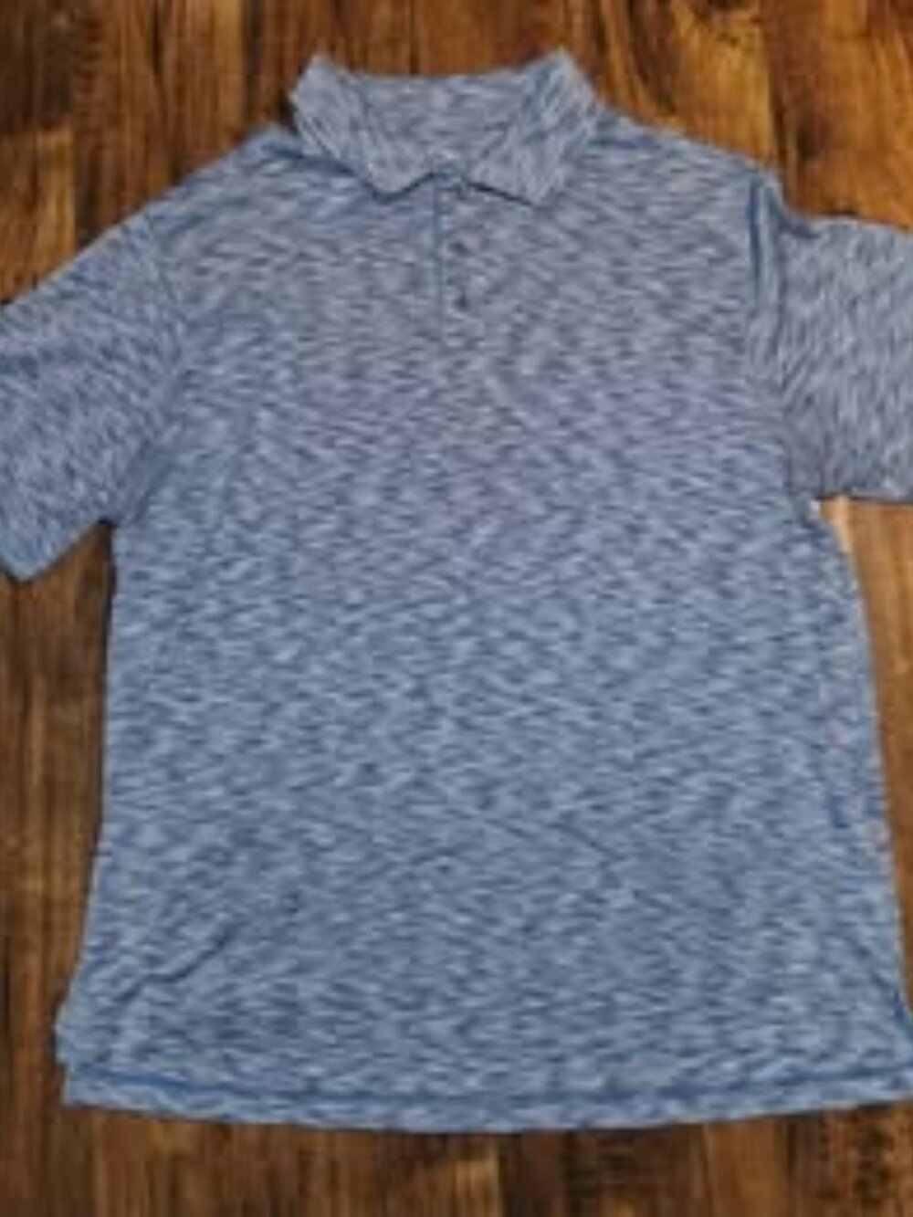 R&R Casual Blue Heathered Pima Cotton Polo Shirt Men's XL